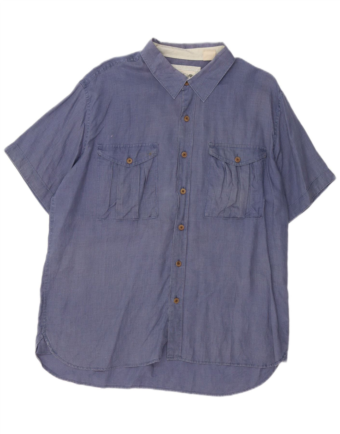 Ανδρικό κοντομάνικο πουκάμισο Timberland με λεπτή εφαρμογή XL μπλε κάνναβης