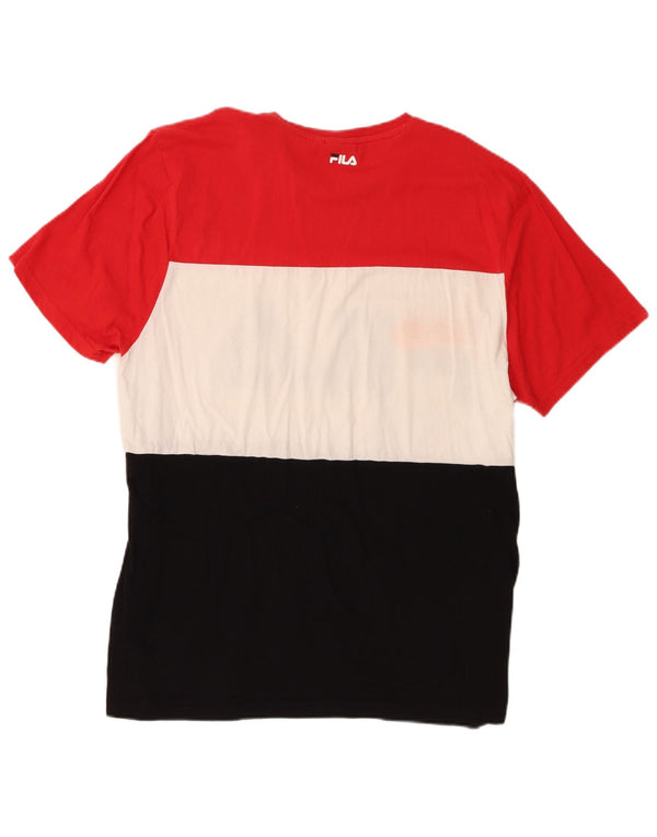 Ανδρικό γραφικό T-Shirt Fila Top XL Πολύχρωμο Colourblock Βαμβακερό