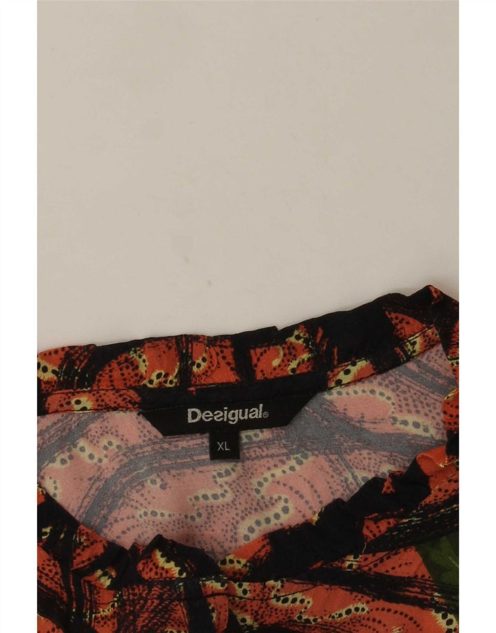 Desigual Womens Abstract Pattern Μπλούζα μπλούζα UK 18 XL Πολύχρωμη