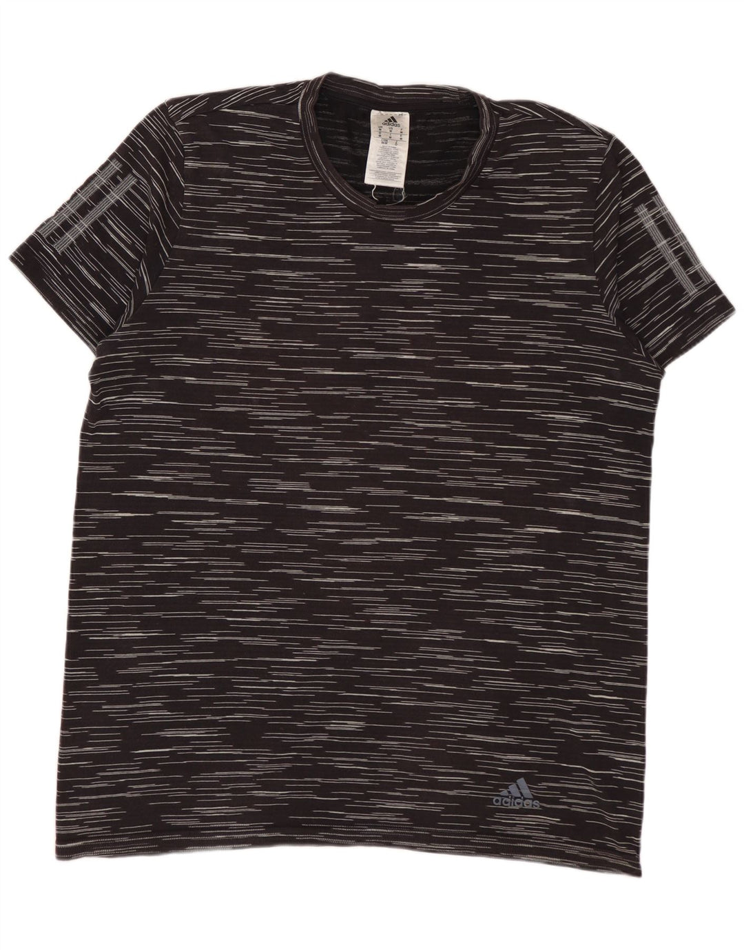 Ανδρικό T-Shirt ADIDAS Top Βαμβακερό μεσαίο μαύρο ρίγες