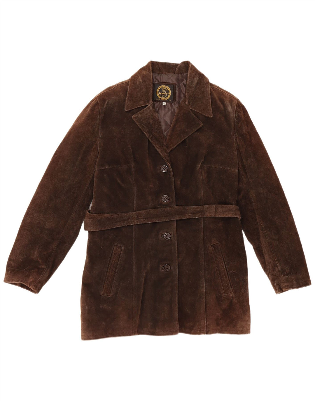 Vintage Γυναικείο Suede Jacket UK 14 Medium Brown Δερμάτινο