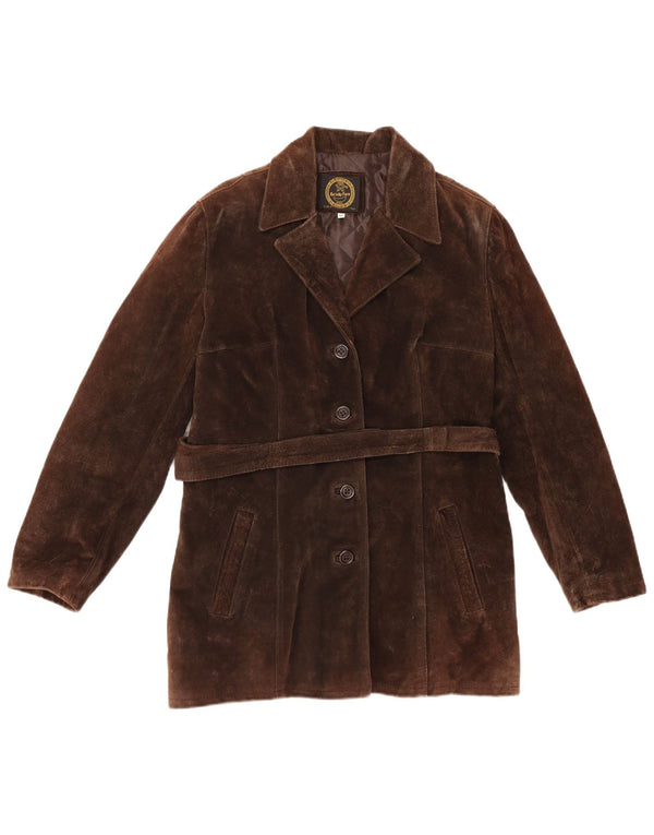 Vintage Γυναικείο Suede Jacket UK 14 Medium Brown Δερμάτινο