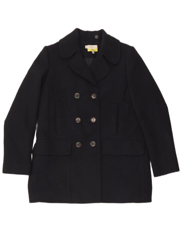 Hobbs Γυναικείο παλτό μπιζελιού UK 12 Medium Navy Blue Polyester