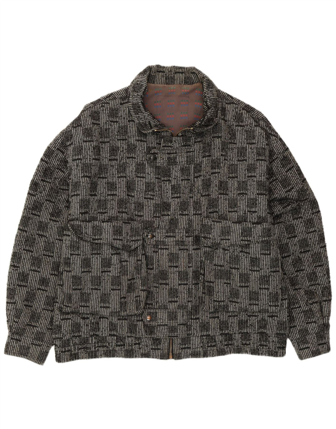 Ανδρικό μπουφάν VINTAGE Bomber IT 52 XL Grey Check Wool