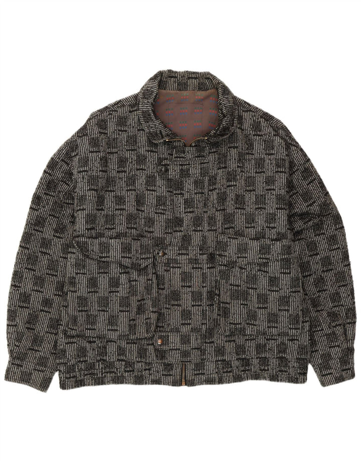 Ανδρικό μπουφάν VINTAGE Bomber IT 52 XL Grey Check Wool