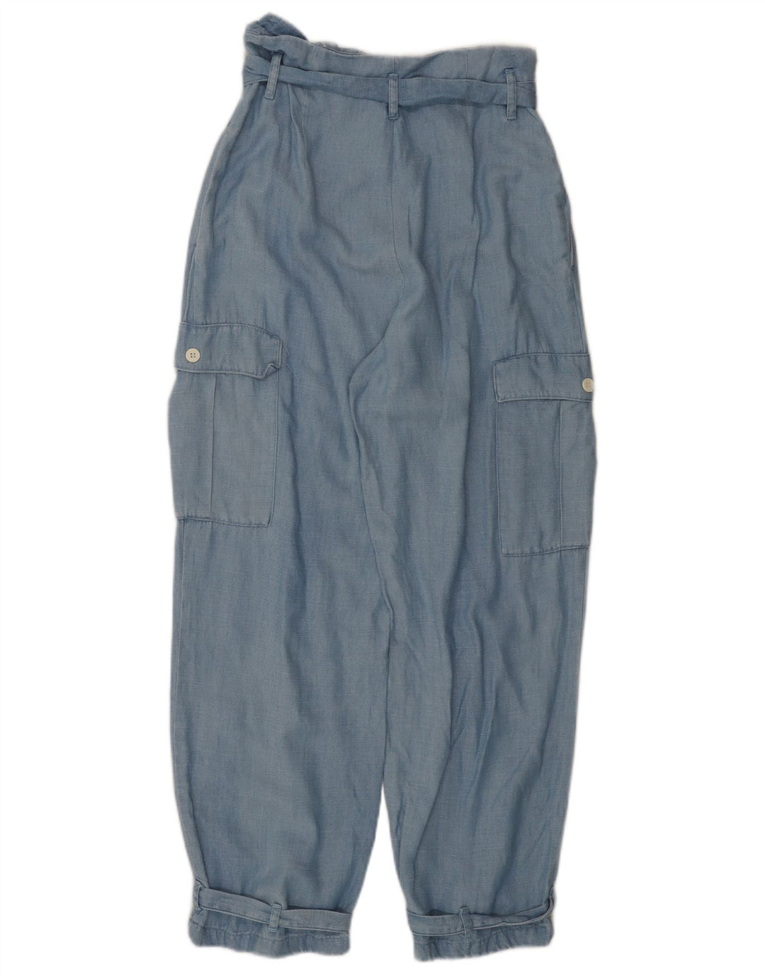 ZARA Γυναικείο Ψηλόμεσο Παντελόνι Cargo Μικρό W26 L26 Μπλε