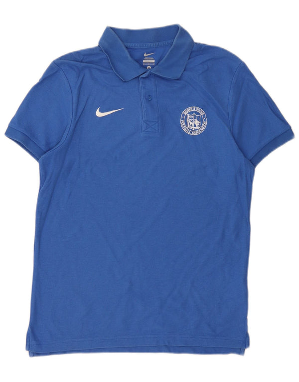 Ανδρικό μπλουζάκι πόλο Nike από μεσαίο μπλε βαμβακερό