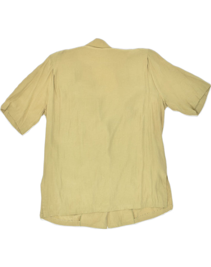 LAURA BIAGIOTTI Womens Short Sleeve Blazer Jacket UK 14 Medium Khaki | Vintage Laura Biagiotti | Thrift | Second-Hand Laura Biagiotti | Used Clothing | Messina Hembry 