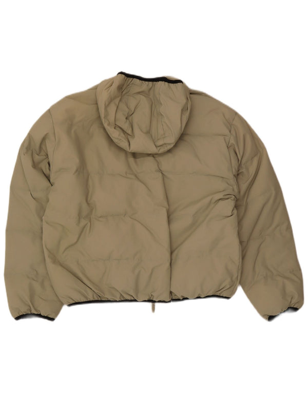 Vintage ανδρικό μπουφάν με κουκούλα Loose Fit padded UK 36 Small Khaki Polyester