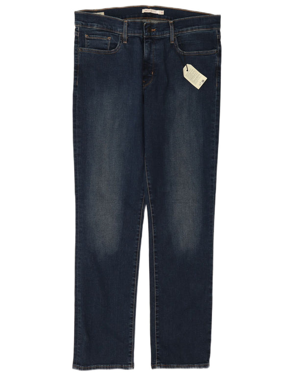 Levi's Womens 314 Shaping Straight Jeans W32 L32 Navy Blue Cotton