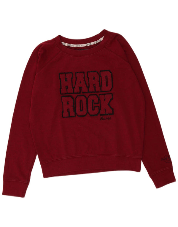 Hard Rock Cafe Γυναικεία φούτερ γραφικών Rome Jumper UK 16 Large Burgundy