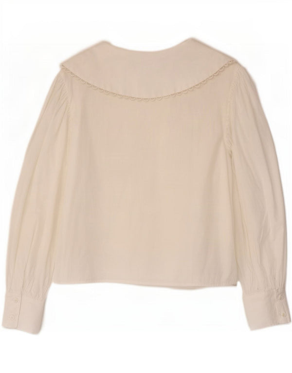 Zara Γυναικείο πουκάμισο Μπλούζα UK 10 Small White Βαμβακερό