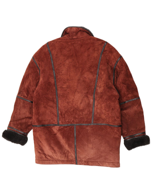 Vintage γυναικείο παλτό Shearling UK 12 μεσαίου καφέ χρώματος