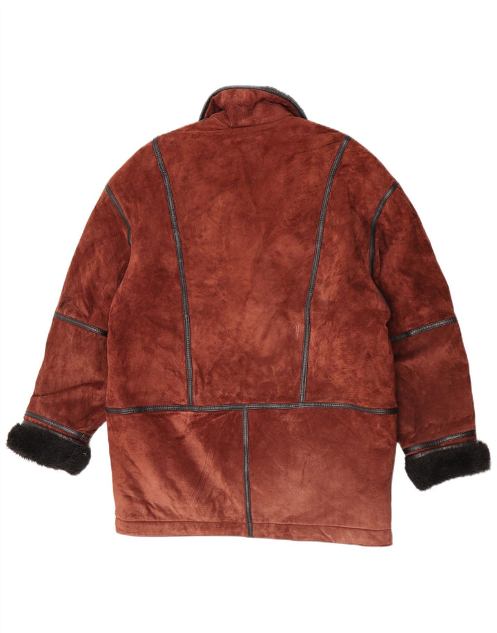 Vintage γυναικείο παλτό Shearling UK 12 μεσαίου καφέ χρώματος