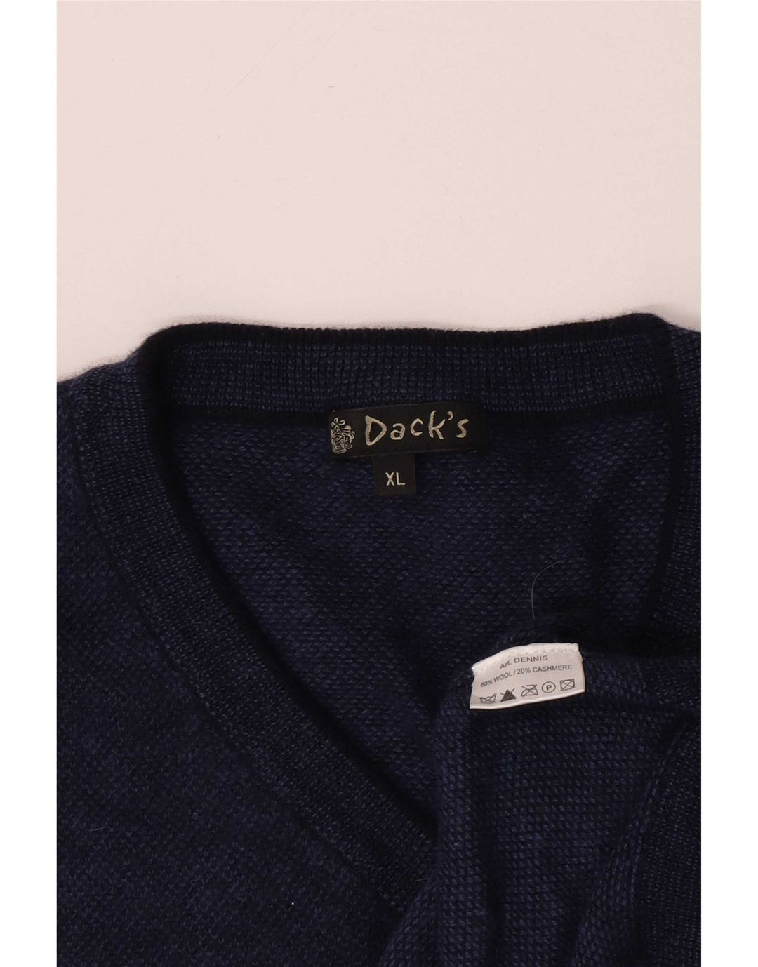 Ανδρικό πουλόβερ Dack's V-Neck Jumper XL Navy Blue Wool