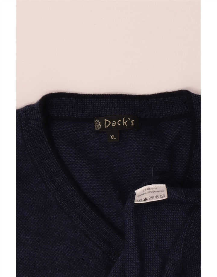 Ανδρικό πουλόβερ Dack's V-Neck Jumper XL Navy Blue Wool