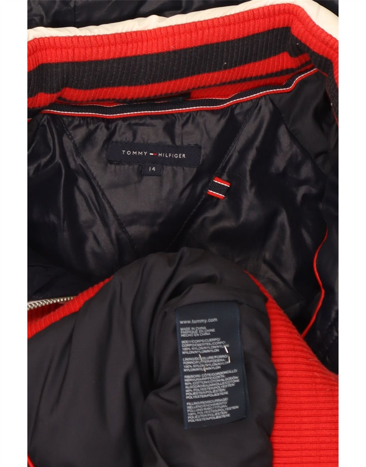 Tommy Hilfiger Boys Graphic padded Jacket 13-14 Years White Colourblock