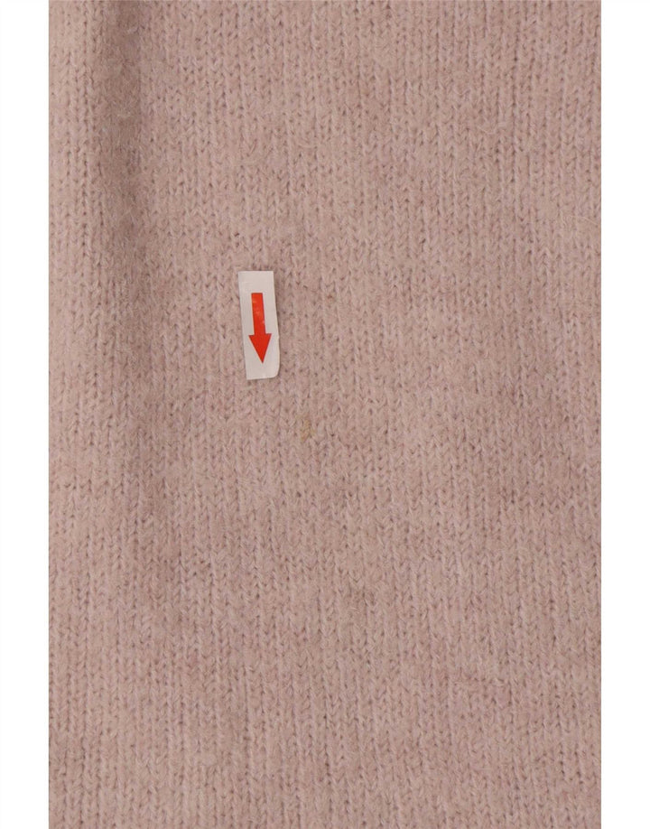 Zara Γυναικείο Longline Ζακέτα πουλόβερ UK 10 Small Pink Polyester