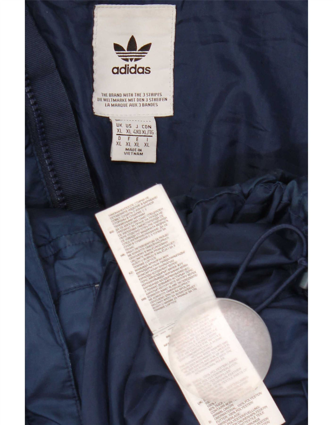 Adidas Ανδρικό μπουφάν με επένδυση UK 42 XL Navy Blue Polyester