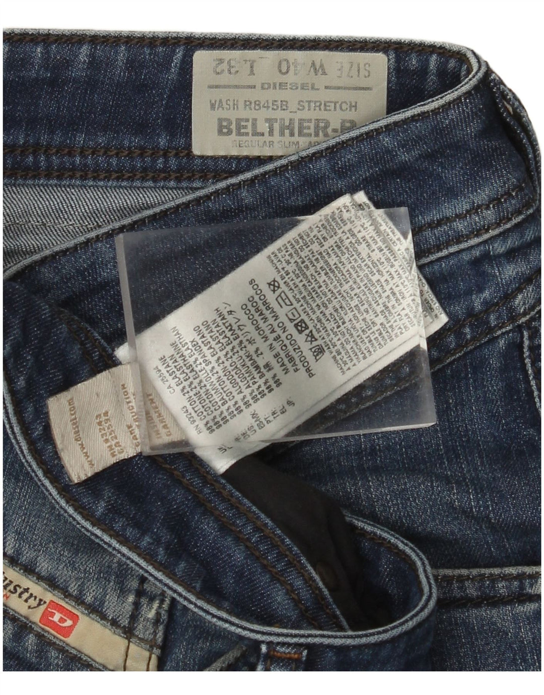 DIESEL Ανδρικό Belther Regular Slim Tapered Jeans W40 L32 Μπλε βαμβακερό