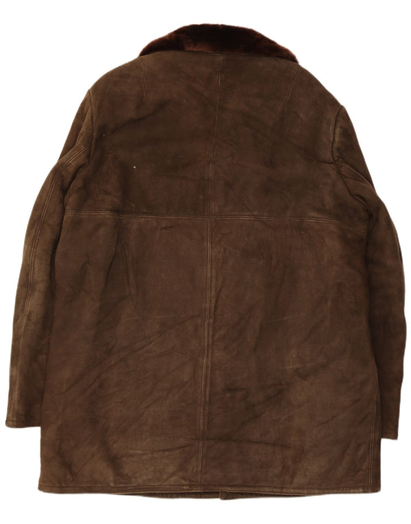 Vintage Ανδρικό Shearling Jacket UK 42 XL Καφέ Δερμάτινο