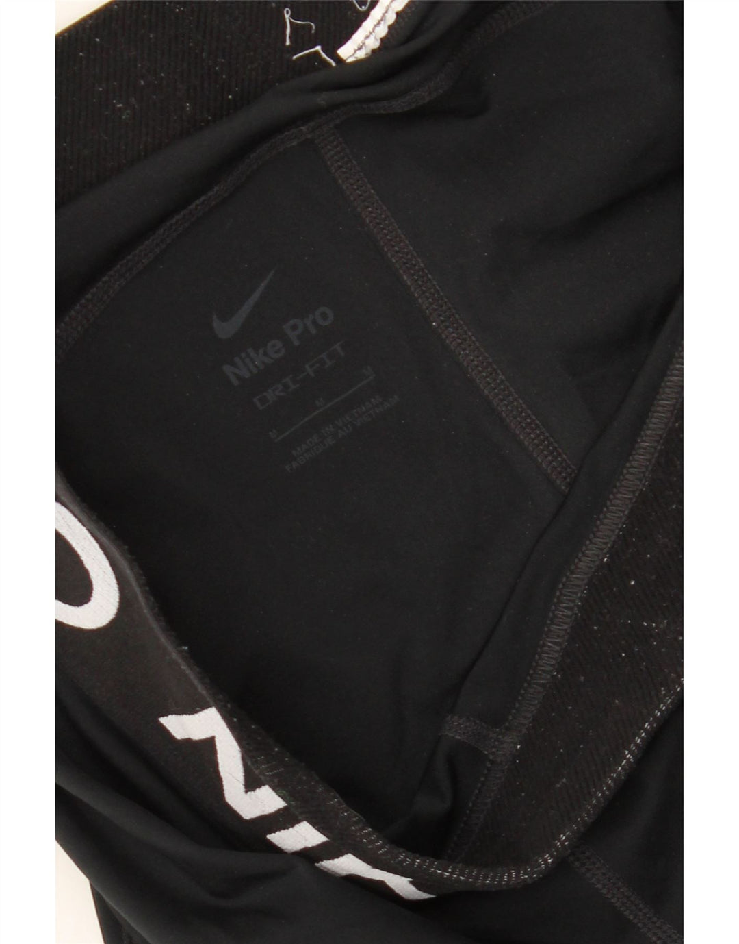 NIKE Womens Dri Fit Graphic Leggings UK 12 Medium  Black Vintage Nike and Second-Hand Nike from Messina Hembry 