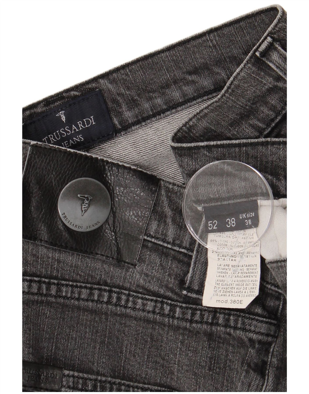 TRUSSARDI Ανδρικό τζιν ίσιο W36 L29 Γκρι βαμβακερό