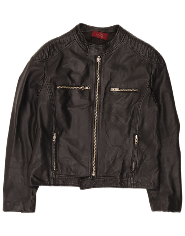 Ανδρικό δερμάτινο μπουφάν Basile UK 38 Medium Black