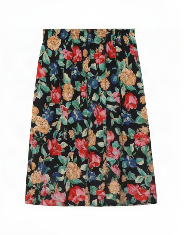 Vintage Γυναικεία Πλισέ Φούστα W32 Μεγάλη Μαύρη Floral