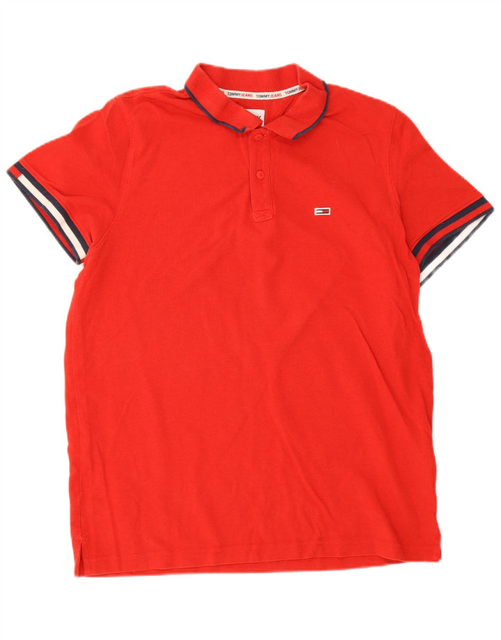 Ανδρικό πουκάμισο πόλο Tommy Hilfiger, μεγάλο κόκκινο βαμβακερό