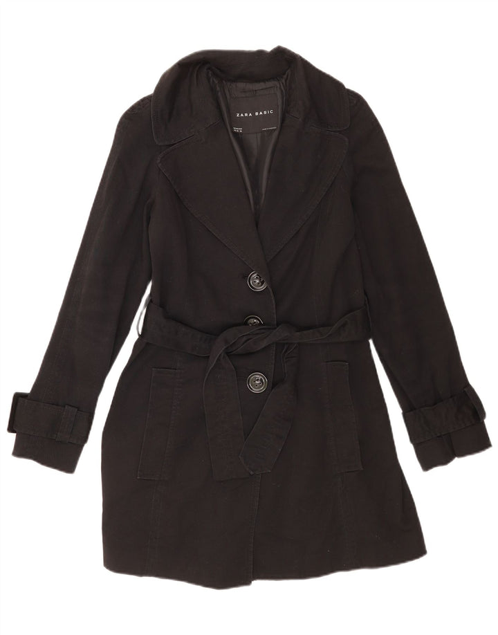 Zara Γυναικείο Πανωφόρι UK 6 XS Μαύρο Βαμβακερό
