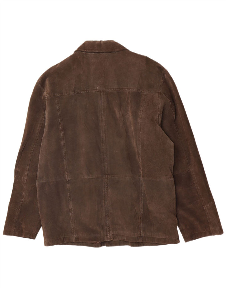 Vintage Ανδρικό Suede Jacket UK 40 Large Brown Δερμάτινο