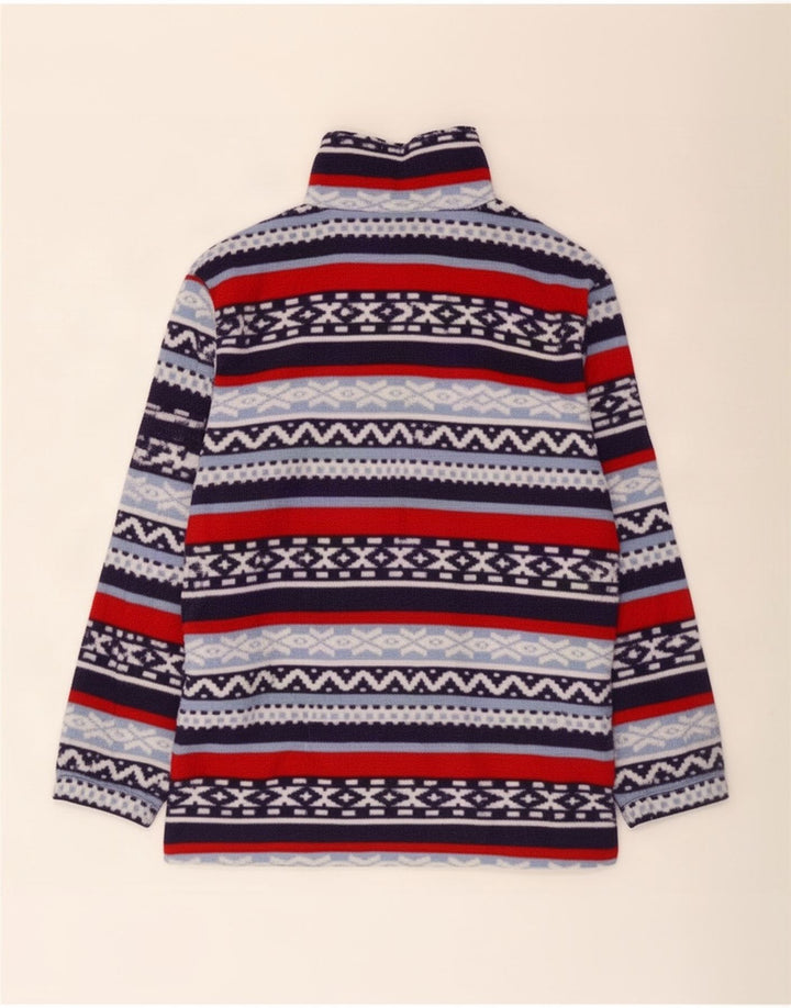 Vintage Ανδρικό Fleece Jacket UK 40 μεγάλο πολύχρωμο γεωμετρικό πολυεστέρα