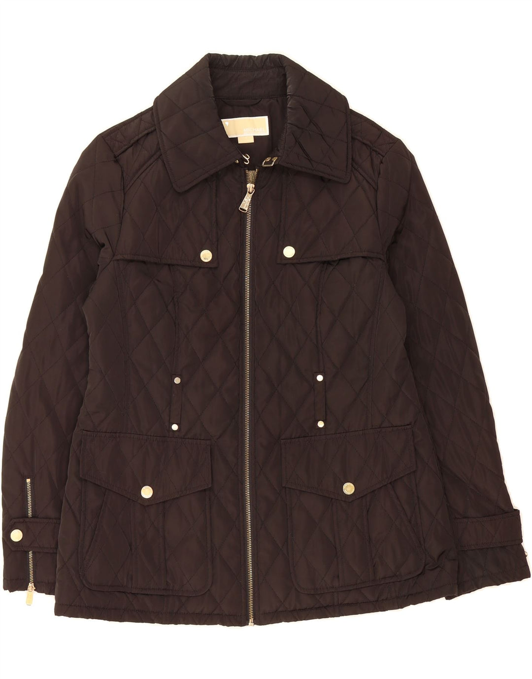 MICHAEL KORS Womens Quilted Jacket UK 14 Medium Black Polyester Vintage Michael Kors and Second-Hand Michael Kors from Messina Hembry 