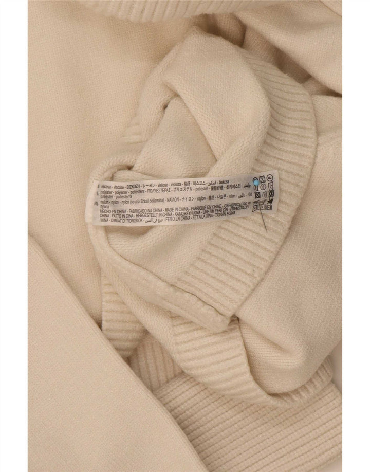Zara γυναικείο πουλόβερ με ρολό λαιμόκοψη μεγάλου μεγέθους UK 10 Small Off White