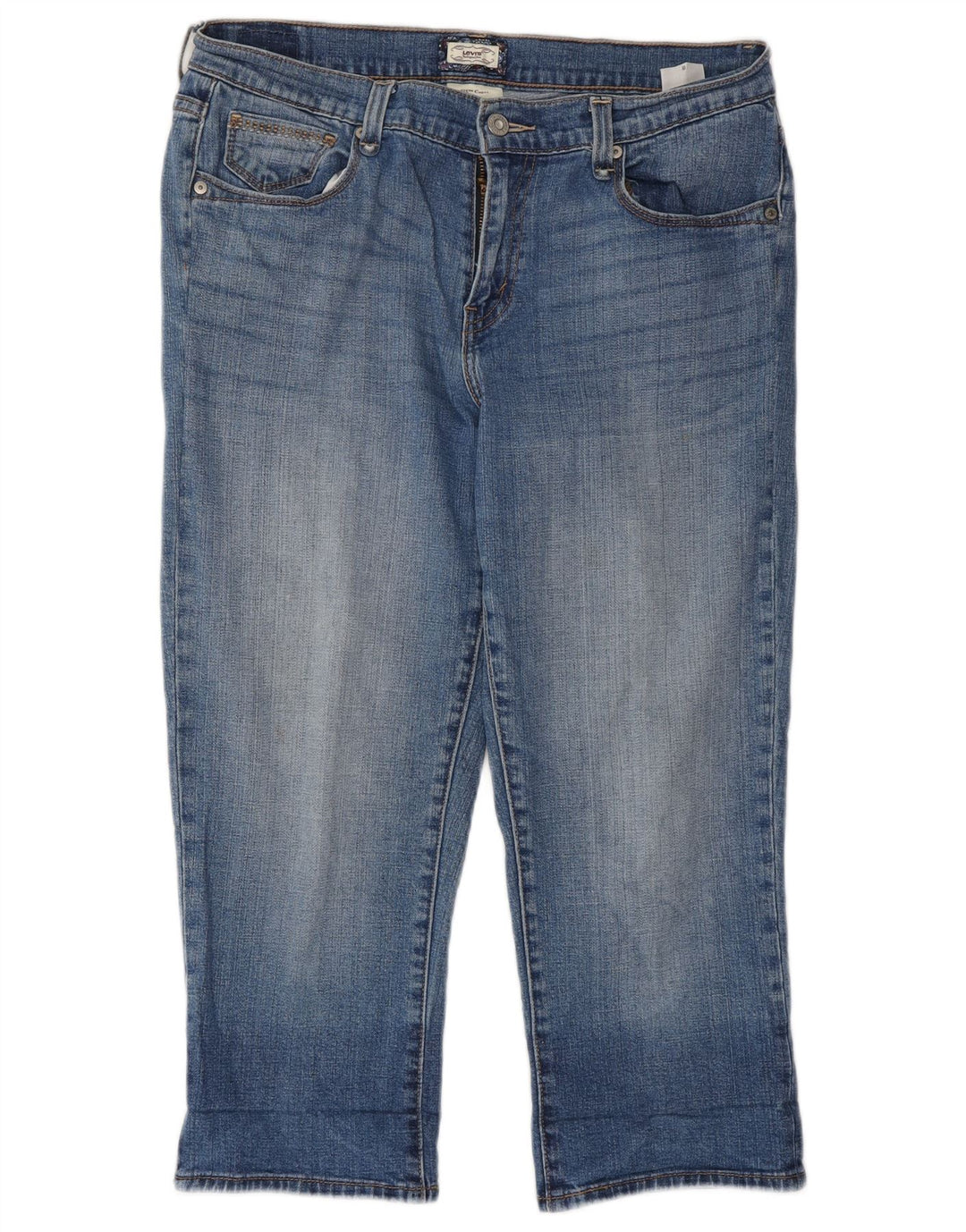LEVI'S Γυναικείο Ψηλόμεσο Κάπρι Τζιν US 8 Medium W23 L22 Μπλε βαμβακερό