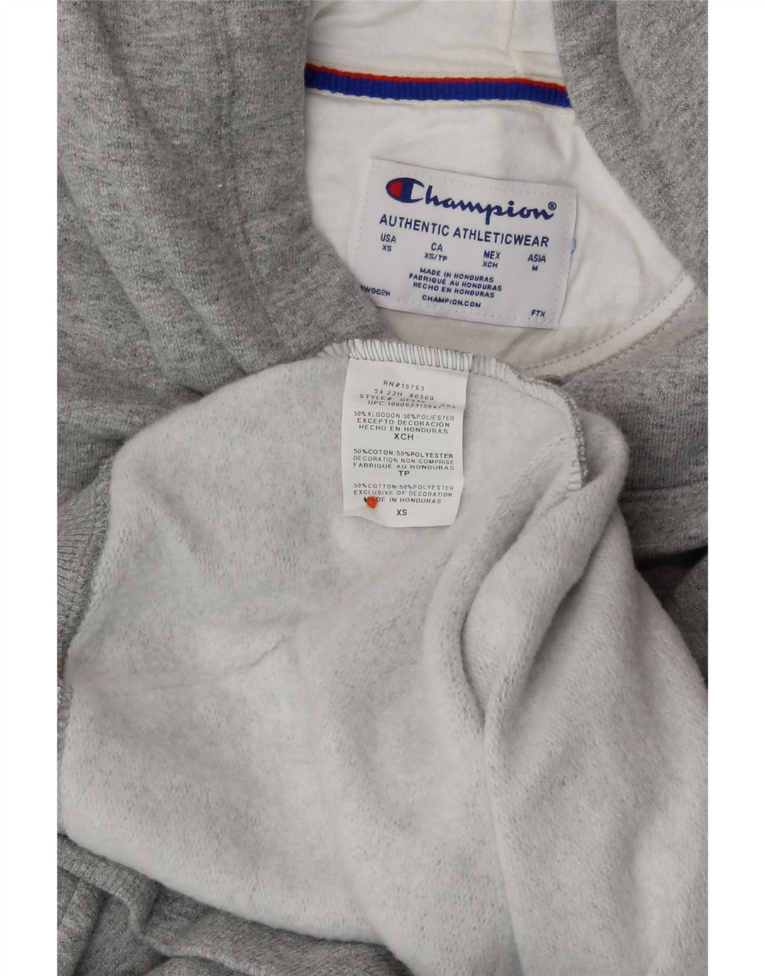 CHAMPION Γυναικείο Hoodie Jumper UK 6 XS Γκρι βαμβακερό