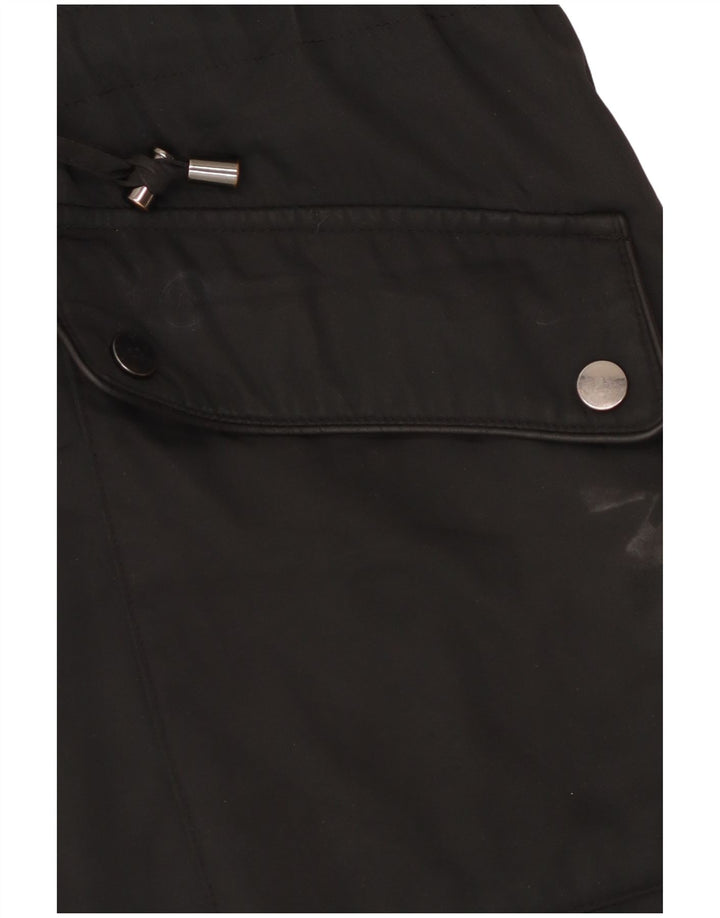 Marks & Spencer Womens Hooded Parka Jacket UK 16 Large Black Polyester