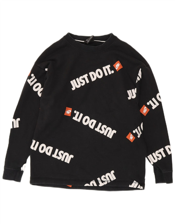 Ανδρικό γραφικό φούτερ NIKE Jumper Μικρό μαύρο βαμβακερό