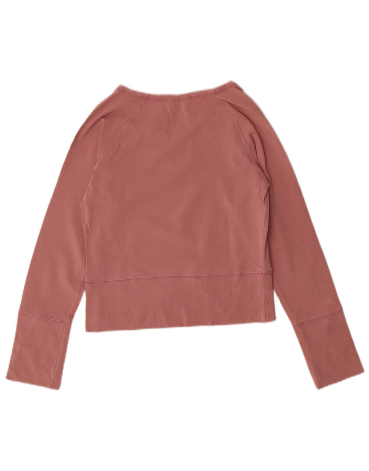 GUESS Γυναικείο Crop Μακρυμάνικο UK 12 Μεσαίο Ροζ Βαμβακερό