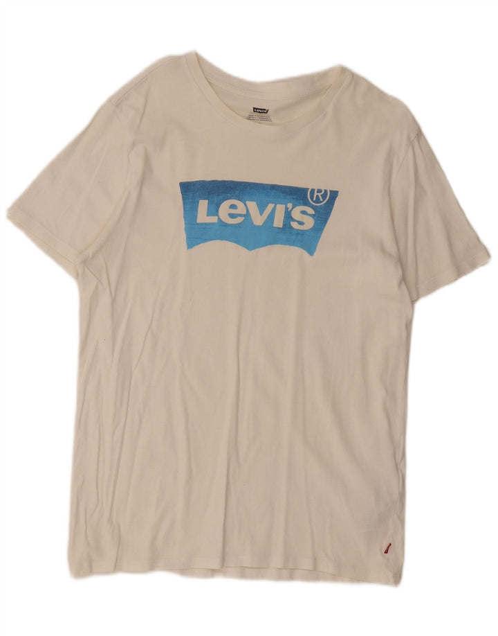 Ανδρικό γραφικό T-Shirt Levi's Top μεγάλο λευκό βαμβακερό