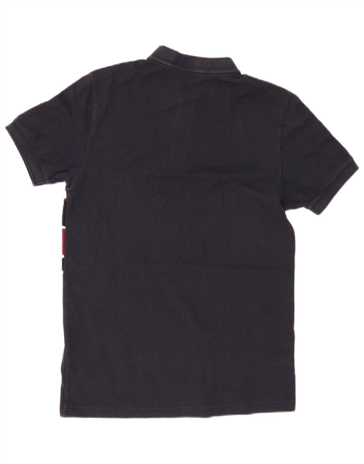 Fred Perry Ανδρικό πουκάμισο Polo Μικρό μπλε Navy Colourblock βαμβακερό