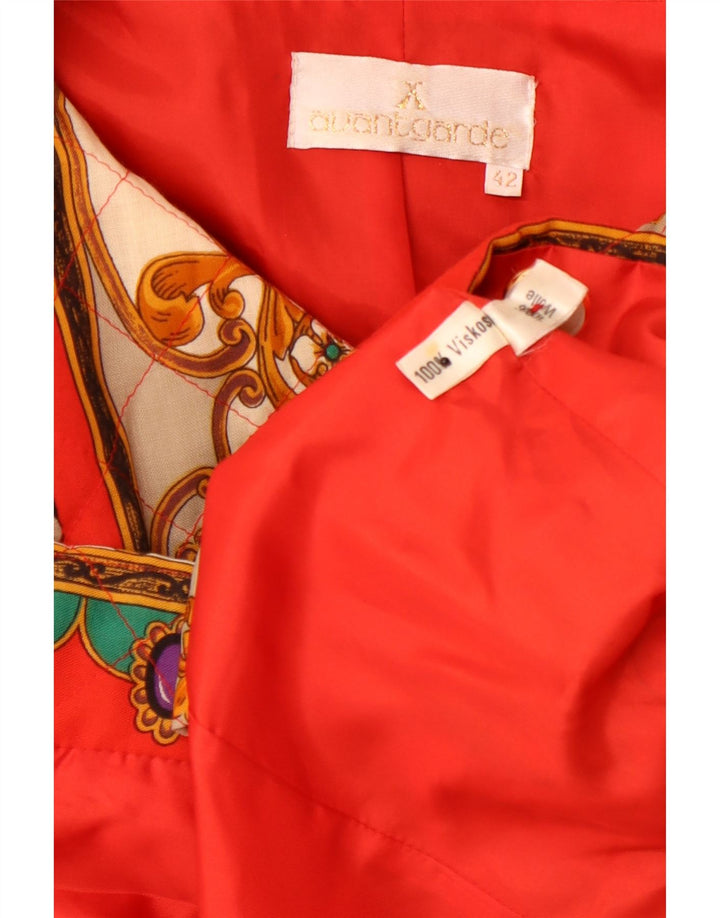 VINTAGE Γυναικείο τζάκετ με 5 κουμπιά γραφικά IT 42 Medium Orange Paisley