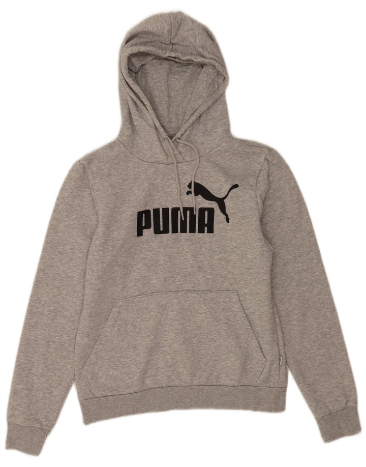 Puma γυναικείο γραφικό φούτερ με κουκούλα UK 12 Πολυεστέρας μεσαίου γκρι