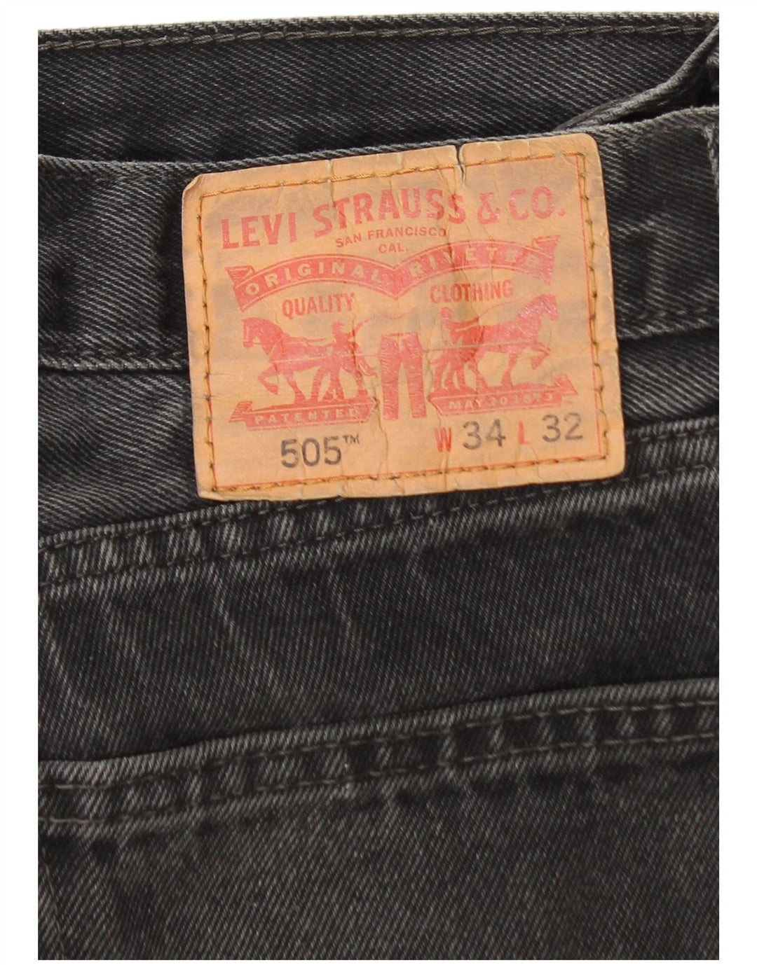 Levi's Mens 505 Straight Jeans W34 L32 Γκρι βαμβακερό