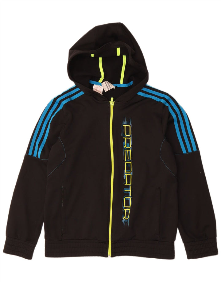 Adidas Boys Predator Graphic Zip Hoodie πουλόβερ 13-14 ετών μαύρο πολυεστέρα
