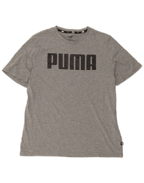 Ανδρικό γραφικό T-Shirt Puma Top Larg γκρι βαμβακερό