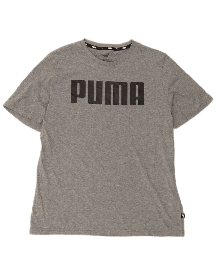 Ανδρικό γραφικό T-Shirt Puma Top Larg γκρι βαμβακερό