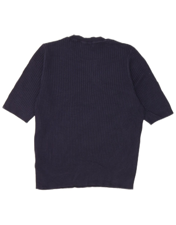 Marks & Spencer Γυναικείο T-Shirt τοπ UK 14 Medium Navy Blue Viscose