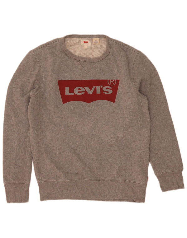 Levi's Mens Graphic Sweatshirt Jumper XS Grey Cotton